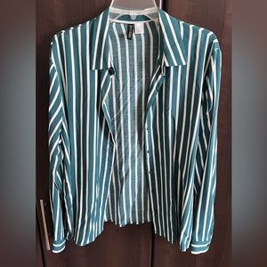 h&m striped long sleeve button up